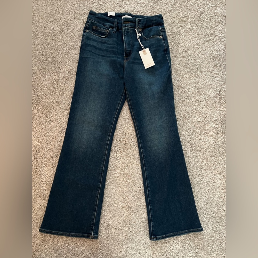 Good American cropped flare jeans. Size 4